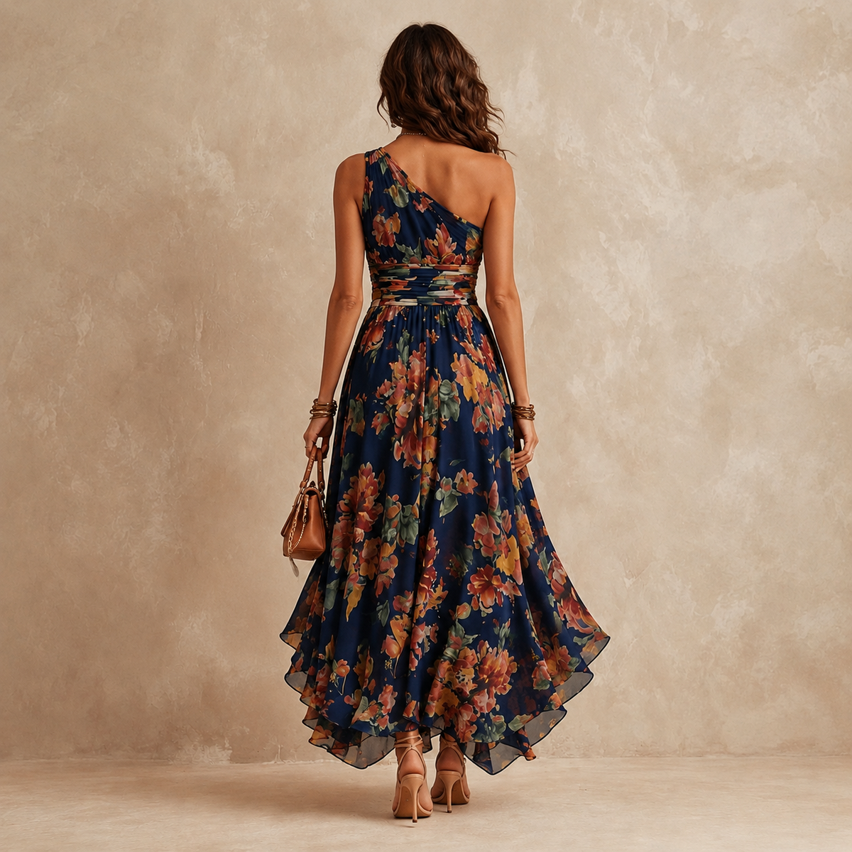 Celeste | Floral One-Shoulder Maxi Dress