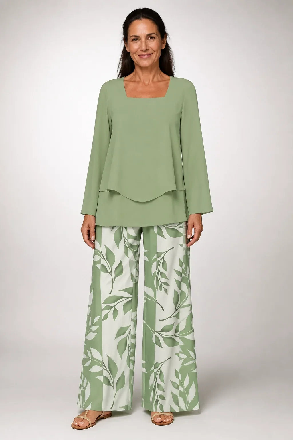 Esperanza™ | Conjunto Verde con Pantalón de Hojas