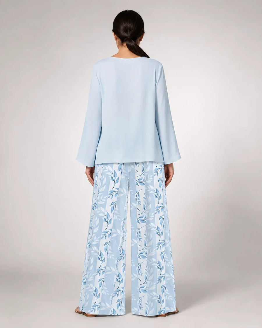Wenceslada™ | Conjunto Floral Azul Cielo