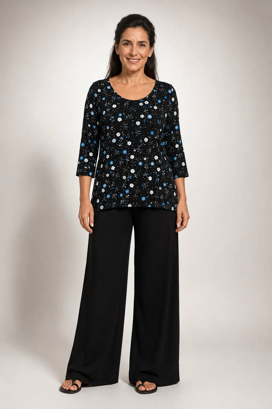Urbana™ | Conjunto Floral Negro de Pierna Larga