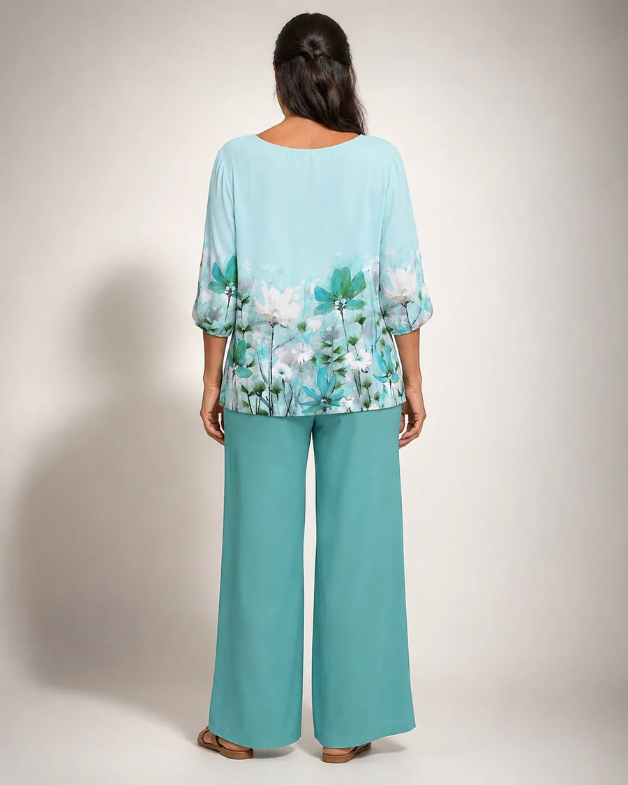 Domitila™ | Conjunto Floral Verde Salvia