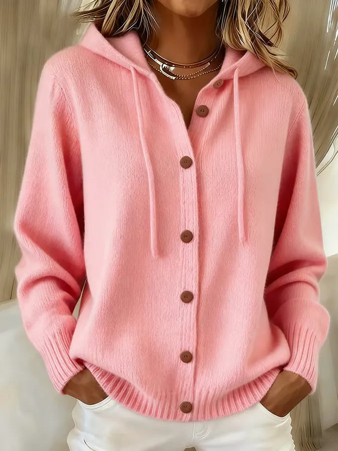 Begoña | Chaqueta de Punto con Capucha y Botones