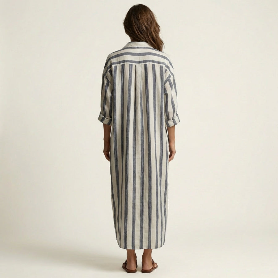Nadia | Vestido Maxi de Rayas