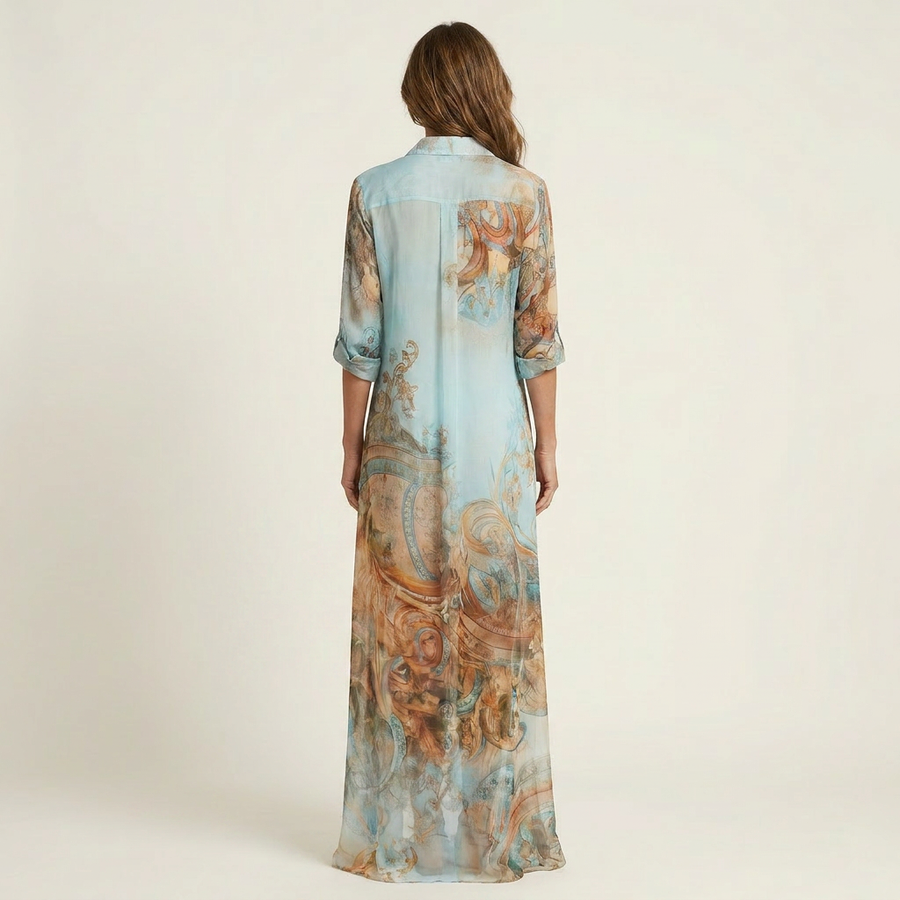 Eloísa | Vestido Camisero Maxi en Seda